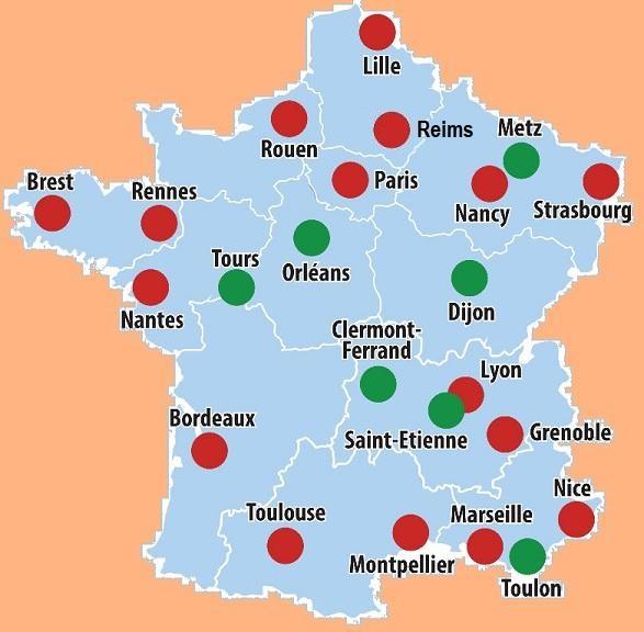 Carte de france des universites