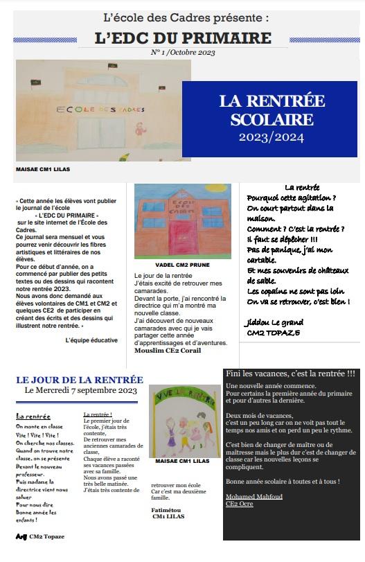 Page 1 journal du primaire