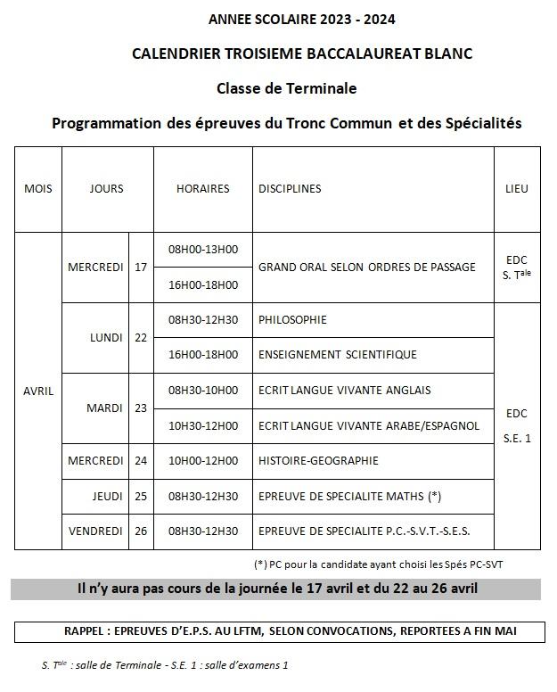 Terminale bac blanc 3 ter